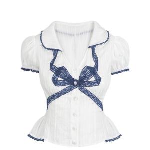 Áo Corset Phối Ren Nơ Xanh: Phong Cách Coquette 2026